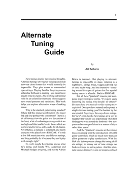 How to Use the Alternate Tuning Guide Regular Tunings