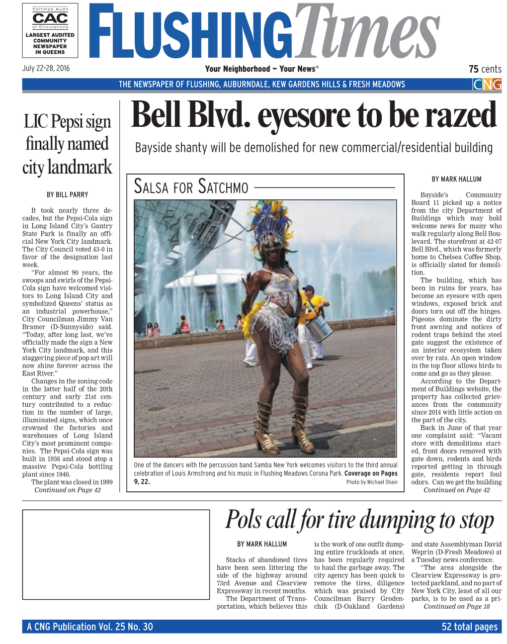 Bell Blvd. Eyesore to Be Razed ﬁ Nally Named Bayside Shanty Will Be Demolished for New Commercial/Residential Building City Landmark by MARK HALLUM