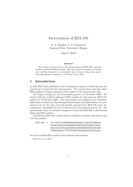 Factorization of RSA-180