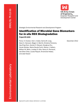 ERDC/EL TR-12-33 "Identification of Microbial Gene Biomarkers for In