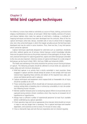 Wild Bird Capture Techniques