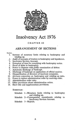 Insolvency Act 1976 CHAPTER 60