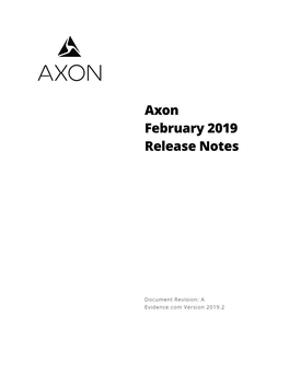 Axon February 2019 Release Notes