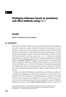 Phylogeny Inference Based on Parsimony and Other Methods Using Paup*