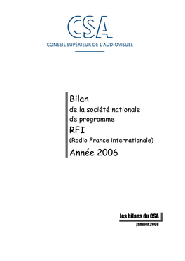 Bilan RFI Année 2006