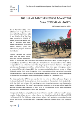 The Burma Army's Offensive Against the Shan State Army