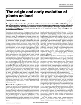 The Origin and Early Evolution of Plants on Land