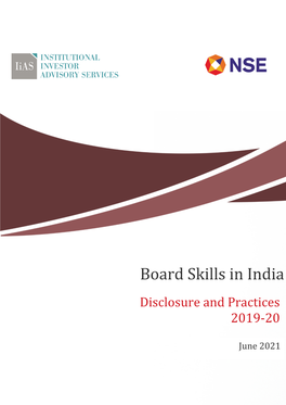 Board Skills in India Disclosure and Practices 2019-20
