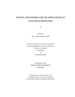Mining Page Farms and Its Application in Link Spam Detection