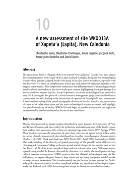 10. a New Assessment of Site WKO013A of Xapeta'a (Lapita), New Caledonia