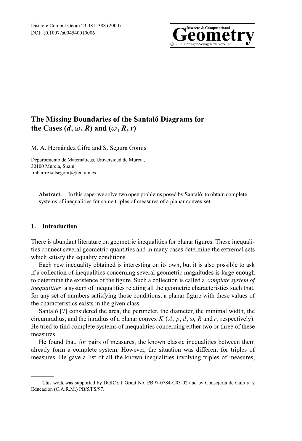 The Missing Boundaries of the Santaló Diagrams for the Cases (D