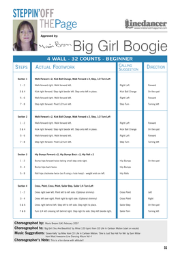 Big Girl Boogie 4 WALL - 32 COUNTS - BEGINNER