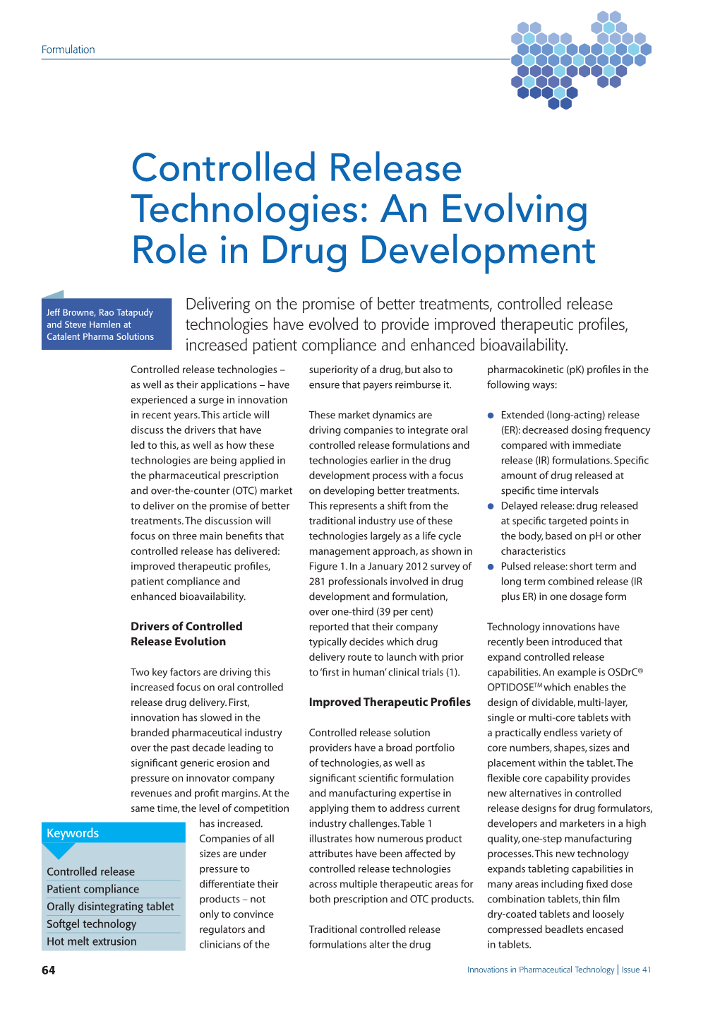 Controlled Release Technologies: an Evolving Role in Drug Development