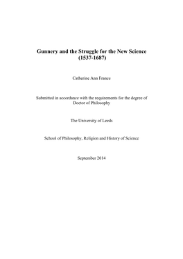 Gunnery and the Struggle for the New Science (1537-1687)