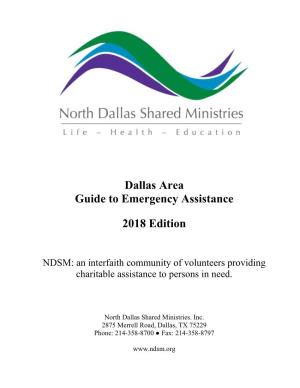 Dallas Area Guide to Emergency Assistance 2018 Edition