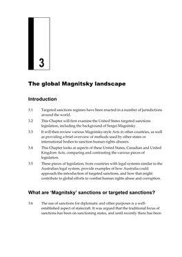 Chapter [3]: [The Global Magnitsky Landscape]
