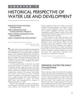 Historical Perspective of Water Use and Development