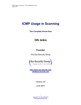 ICMP Usage in Scanning – the Complete Know How Version 3.0