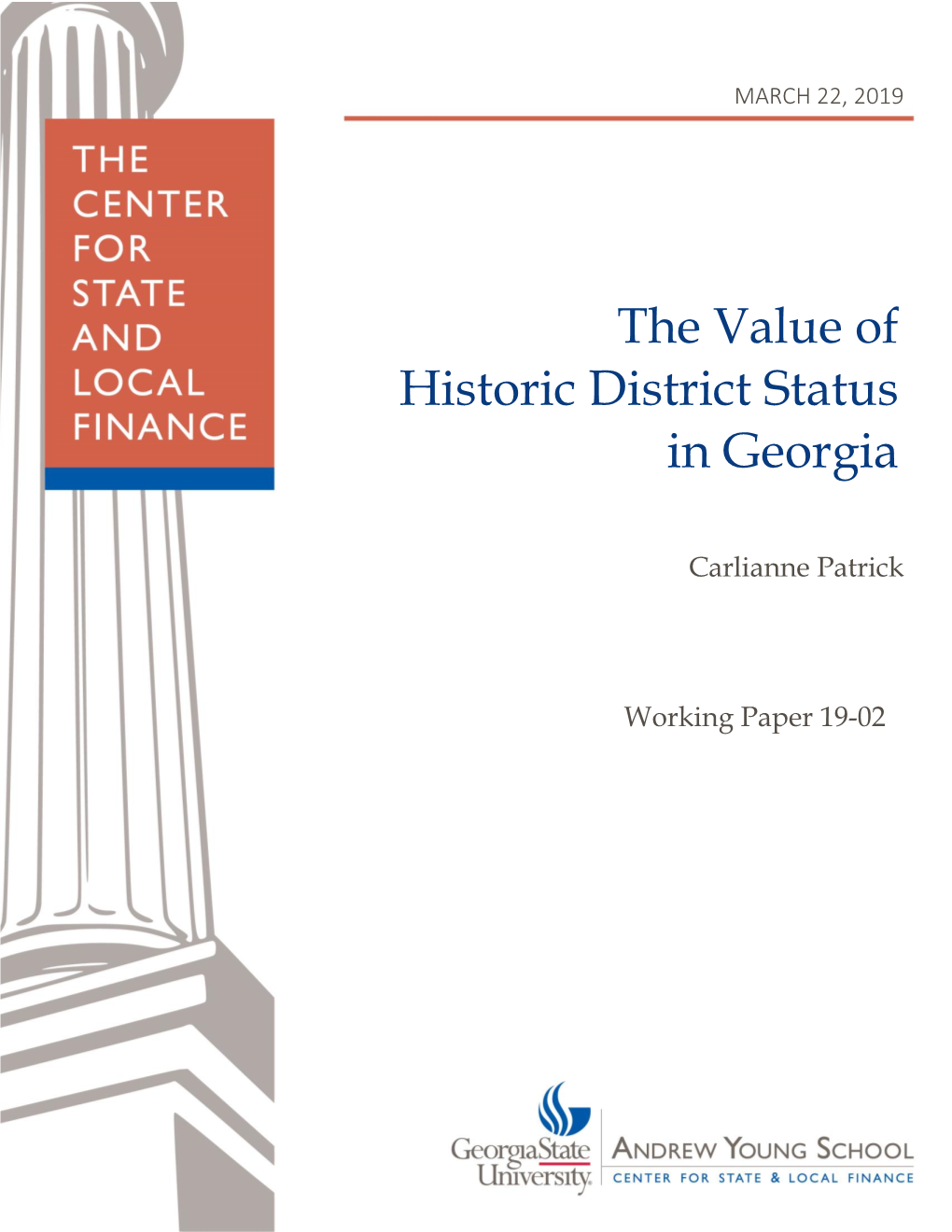 The Value of Historic District Status in Georgia