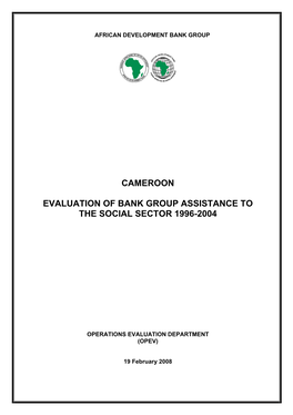 Cameroon: Evaluation of Bank Group Assistance to the Social Sector 1996