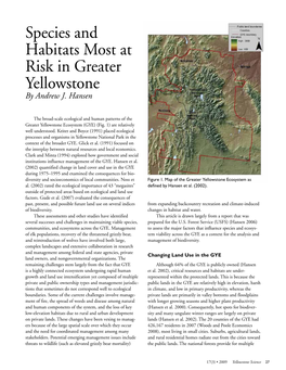 Species and Habitats Most at Risk in Greater Yellowstone by Andrew J