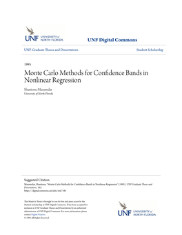Monte Carlo Methods for Confidence Bands in Nonlinear Regression Shantonu Mazumdar University of North Florida