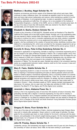 2002-03 Scholar Bios