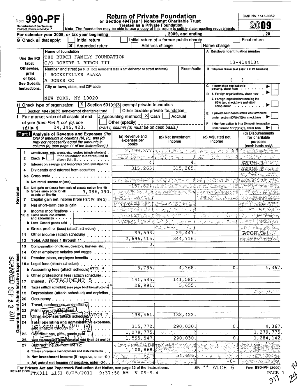 Return of Private Foundation OMB No