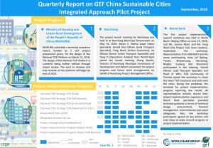 Quarterly Report on GEF China Sustainable Cities Integrated Approach Pilot Project September, 2018 Project Progress