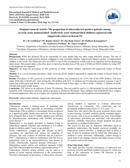 The Proportion of Tuberculin Test Positive Patients