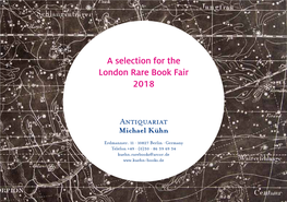 A Selection for the London Rare Book Fair 2018