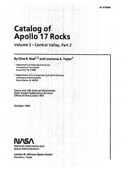 Catalog of Apollo 17 Rocks Volume 3