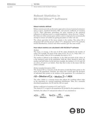 Robust Statistics in BD Facsdiva™ Software