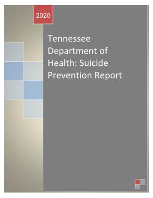 Tennessee Department of Health: Suicide Prevention Report