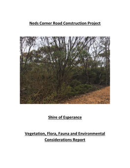 Neds Corner Road Construction Project Shire of Esperance