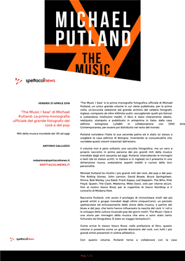 "The Music I Saw" Di Michael Putland
