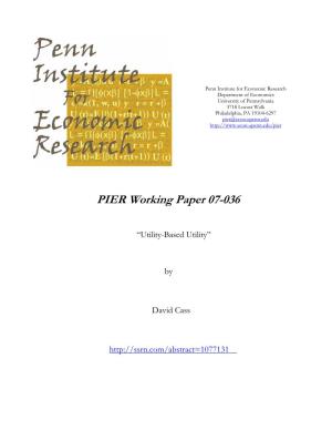 PIER Working Paper 07-036