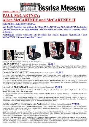 PAUL Mccartney: Alben Mccartney Und Mccartney II