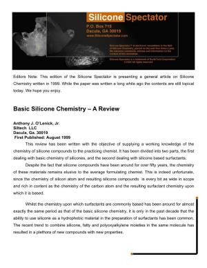 Basic Silicone Chemistry – a Review