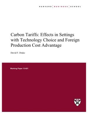 Carbon Tariffs: Effects in Settings with Technology Choice and Foreign