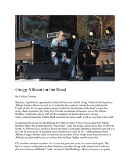 Gregg Allman on the Road