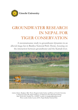 Groundwater Research in NEPAL for Tiger Conservation