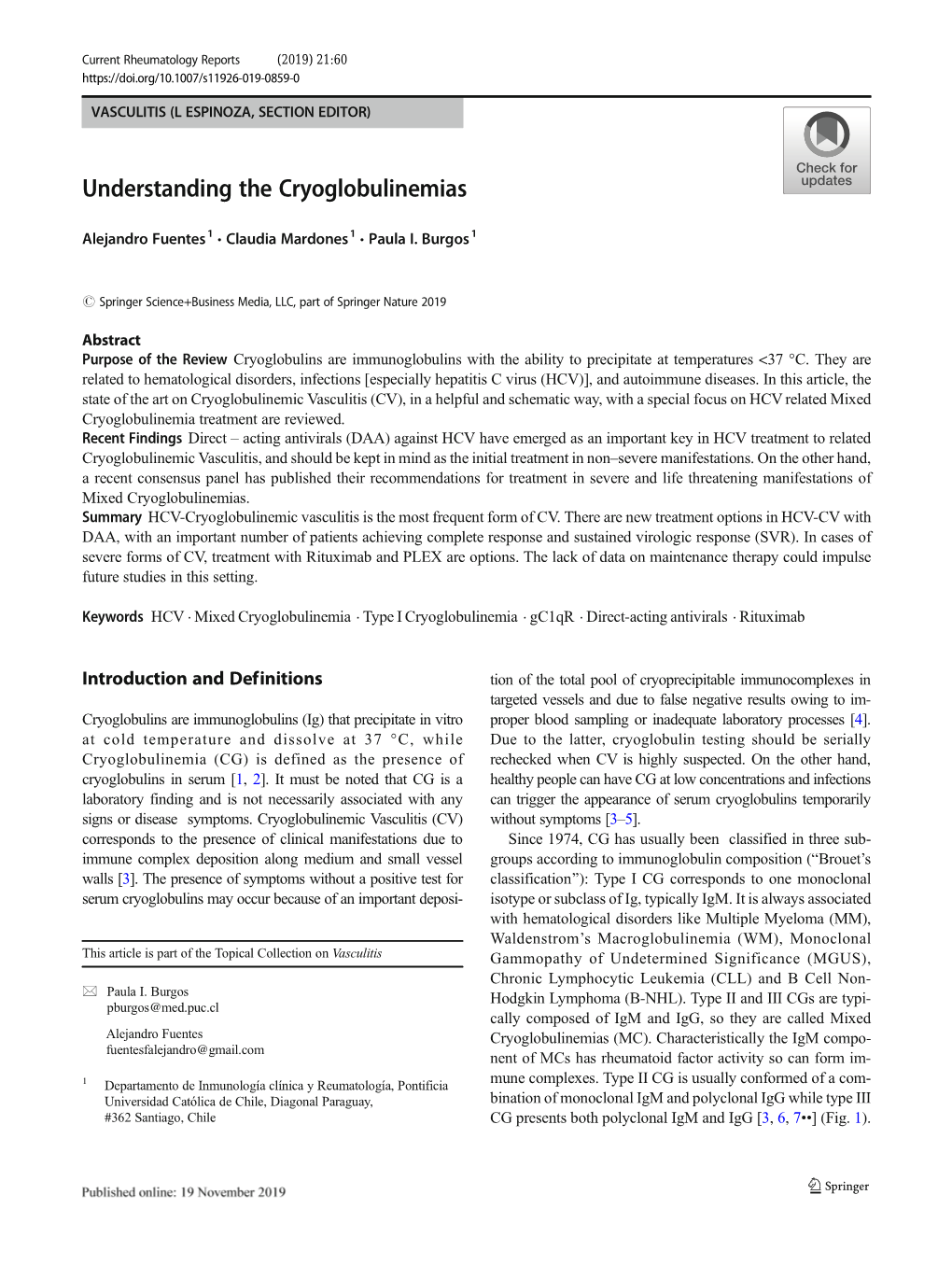 Understanding the Cryoglobulinemias