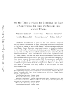 On the Three Methods for Bounding the Rate of Convergence for Some Continuous-Time Markov Chains