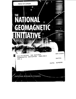 THE NATIQNAL GEOMAGNETIC INITIATIVE (NAS-NRC) Unclas Z60 P
