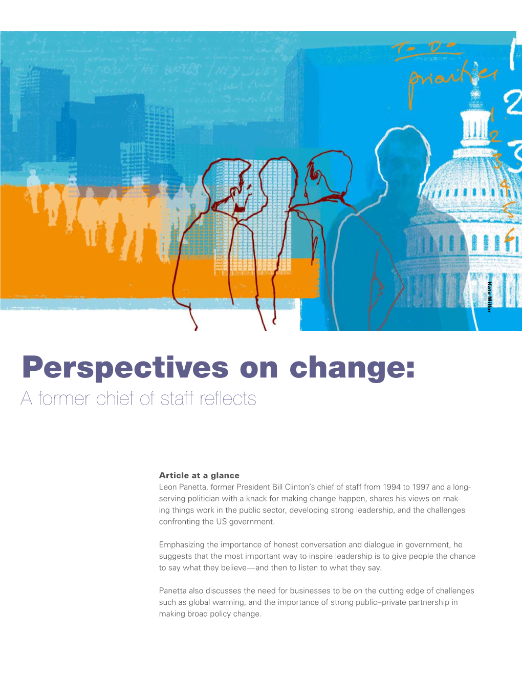Perspectives on Change: a Former Chief of Staff Reflects