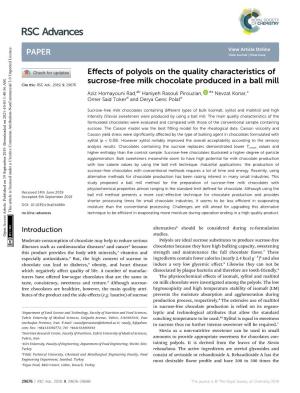Effects of Polyols on the Quality Characteristics of Sucrose-Free Milk