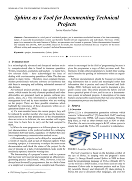 Sphinx As a Tool for Documenting Technical Projects 1