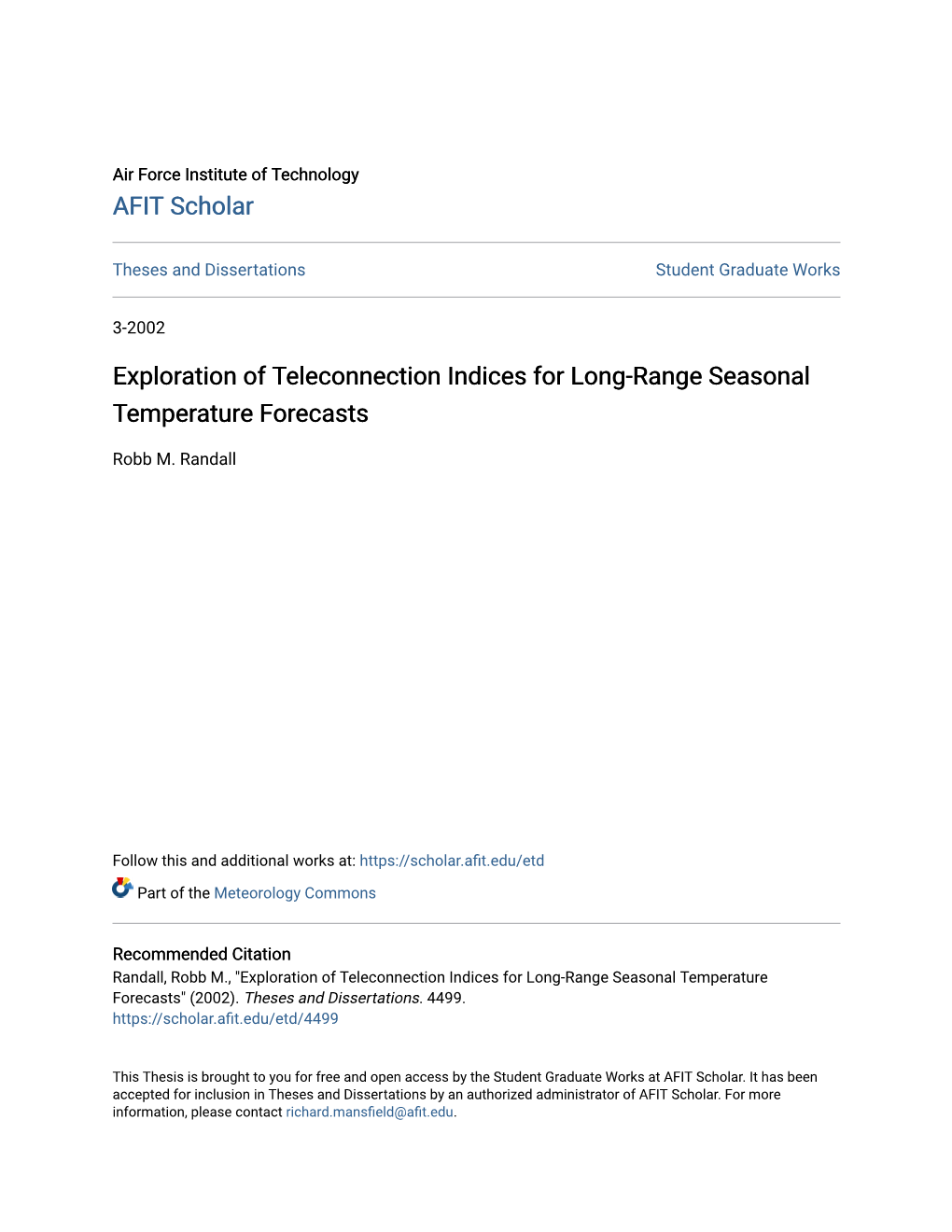 Exploration of Teleconnection Indices for Long-Range Seasonal Temperature Forecasts