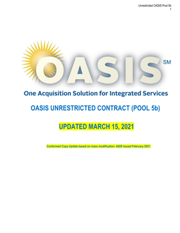 OASIS UNRESTRICTED CONTRACT (POOL 5B)